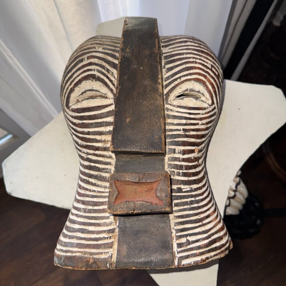 Songye Kifwebe Male Mask African Democratic Republic Congo Hand Carved Sculpture